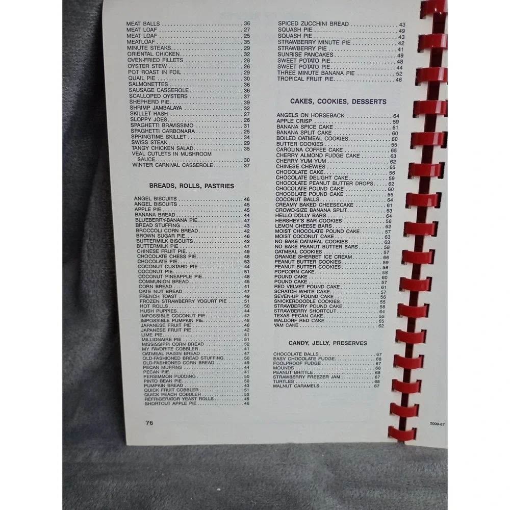 Iredell Heights Church Of God Cookbook 1987 Statesville, NC Local Recipes Spiral